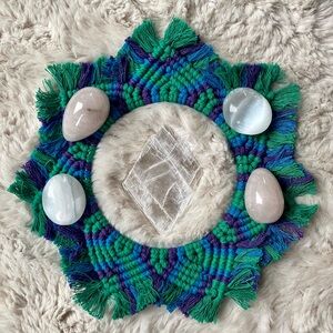 Handmade Trippy Mandala Macrame Wall Hanging Art